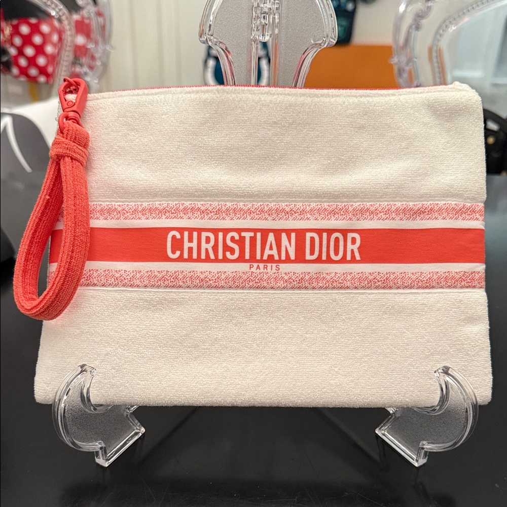Dior Cream and Orange Pouch
